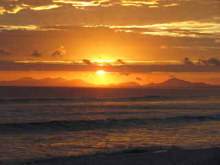 The dramatic colors of the Brazilian sunset