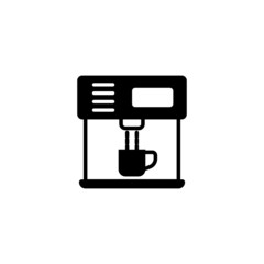 Coffee machine icon in black solid flat design icon isolated on white background