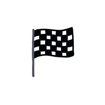 finish flag doodle icon