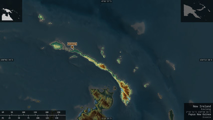 New Ireland, Papua New Guinea - composition. Relief