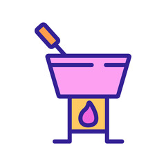 fondue with skewers with candle icon vector. fondue with skewers with candle sign. color symbol illustration
