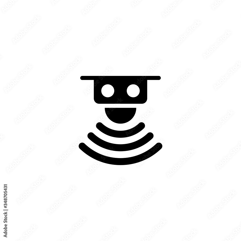 Poster motion sensor vector icon in black solid flat design icon isolated on white background