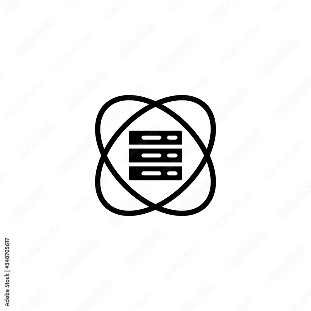 Poster data science icon vector in black solid flat design icon isolated on white background
