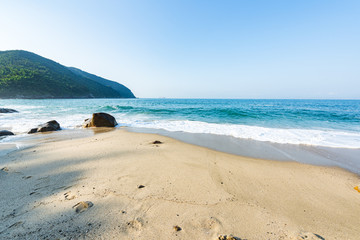 Waves on the summer beach in Dalugang, Xiyong, Shenzhen