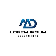 business design logo M and D initial modern tech concept  design inspiration