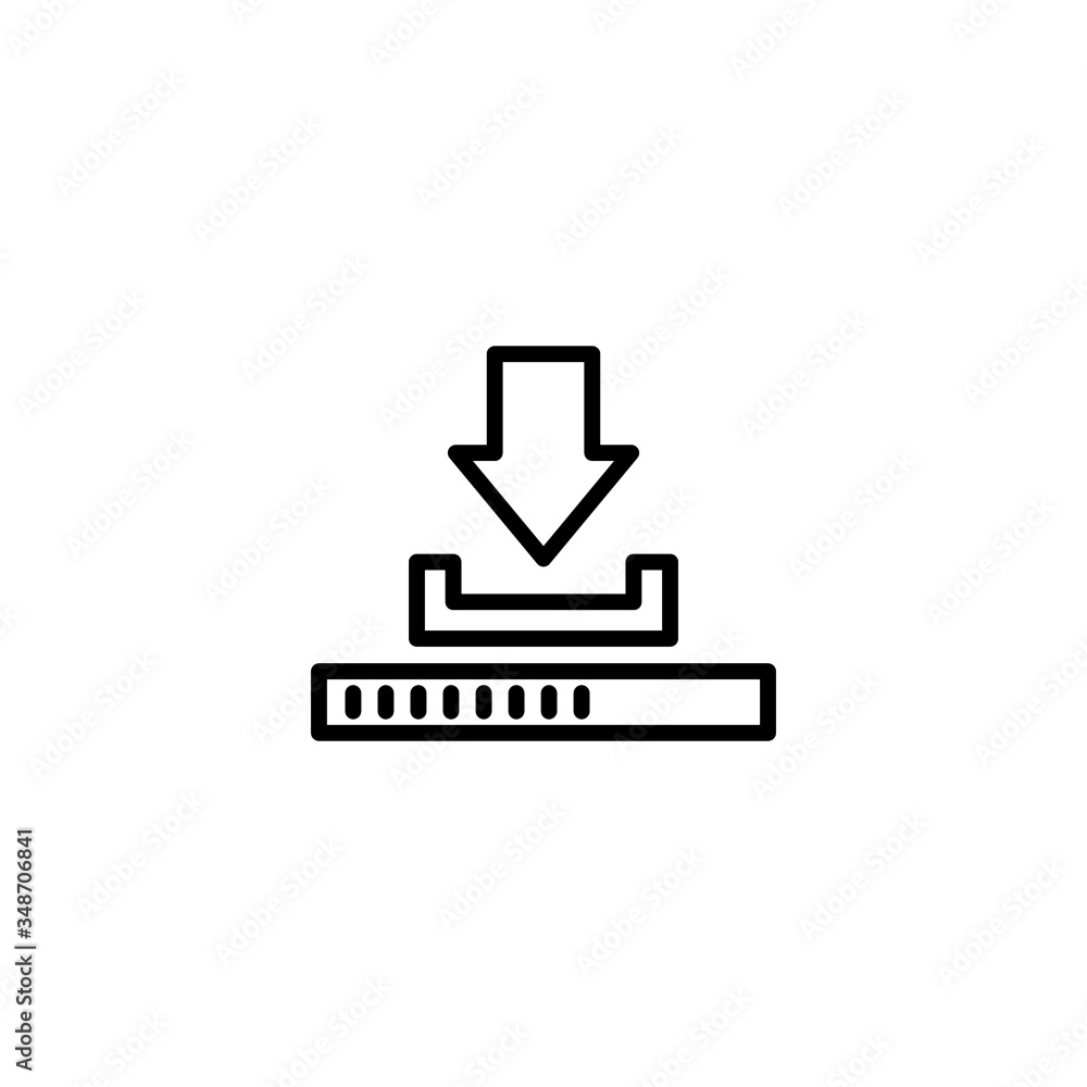 Poster update vector icon in linear, outline icon isolated on white background