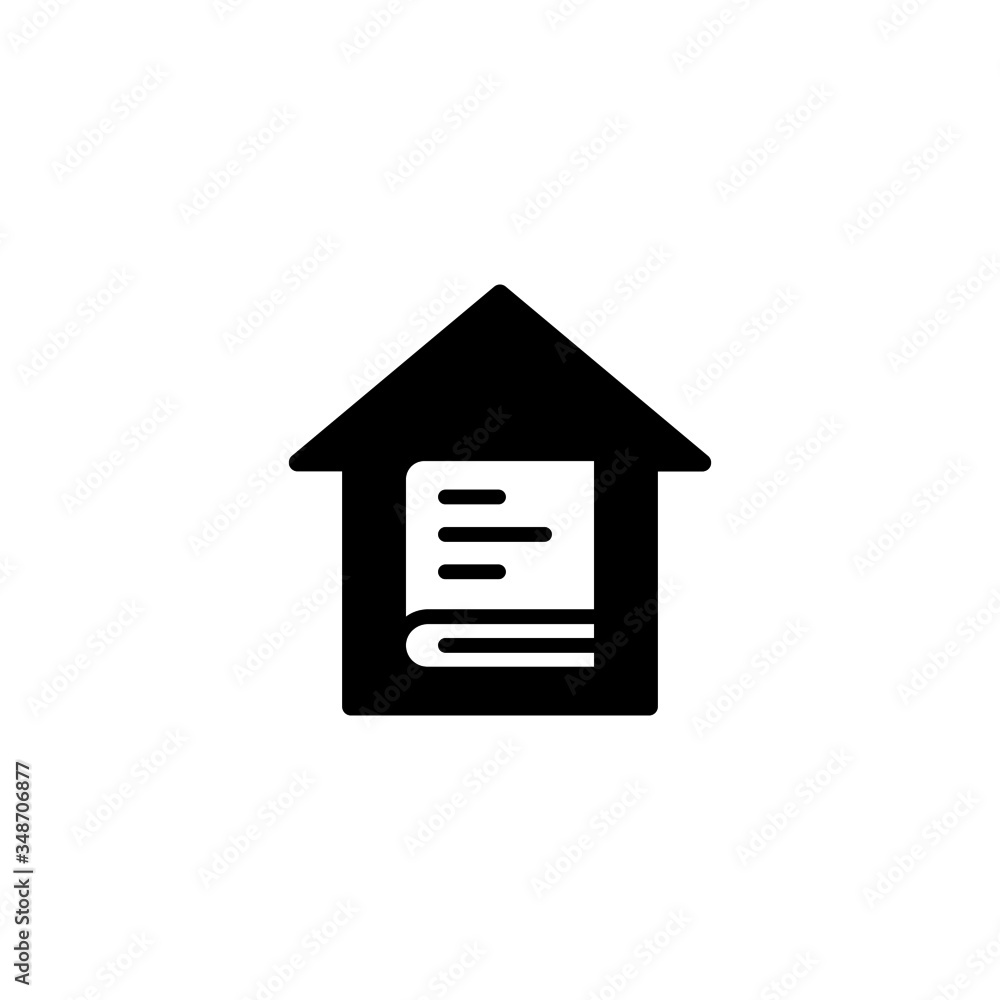 Aufkleber homework vector icon in black solid flat design icon isolated on white background