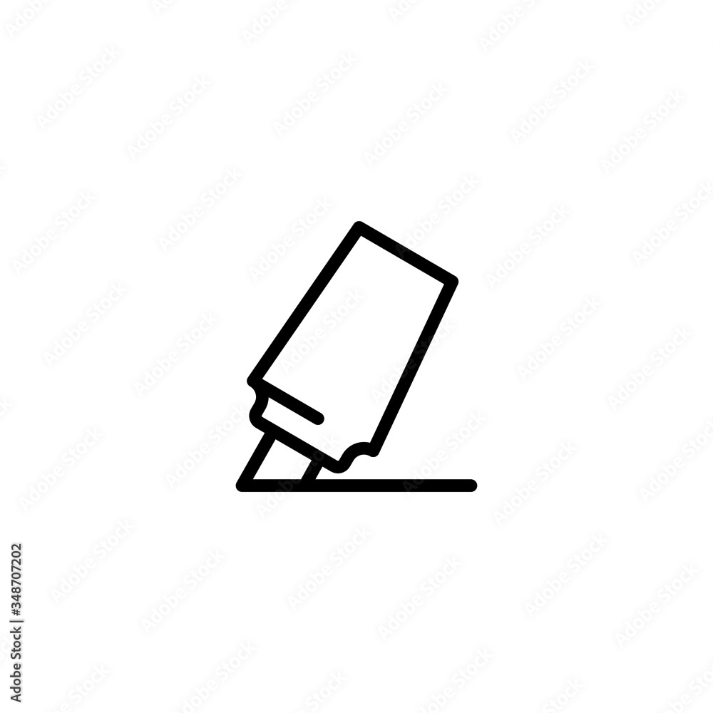 Poster highlight vector icon in linear, outline icon isolated on white background