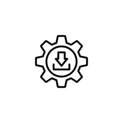 Update vector icon in linear, outline icon isolated on white background
