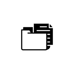 Files and folders vector icon in black solid flat design icon isolated on white background