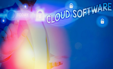 Handwriting text writing Cloud Software. Conceptual photo Programs used in Storing Accessing data over the internet