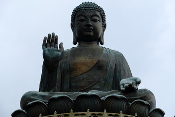 Hong Kong China - Tian Tan Buddha bronze statue of Buddha Shakyamuni