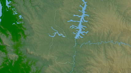 Alto Paraná, Paraguay - outlined. Physical