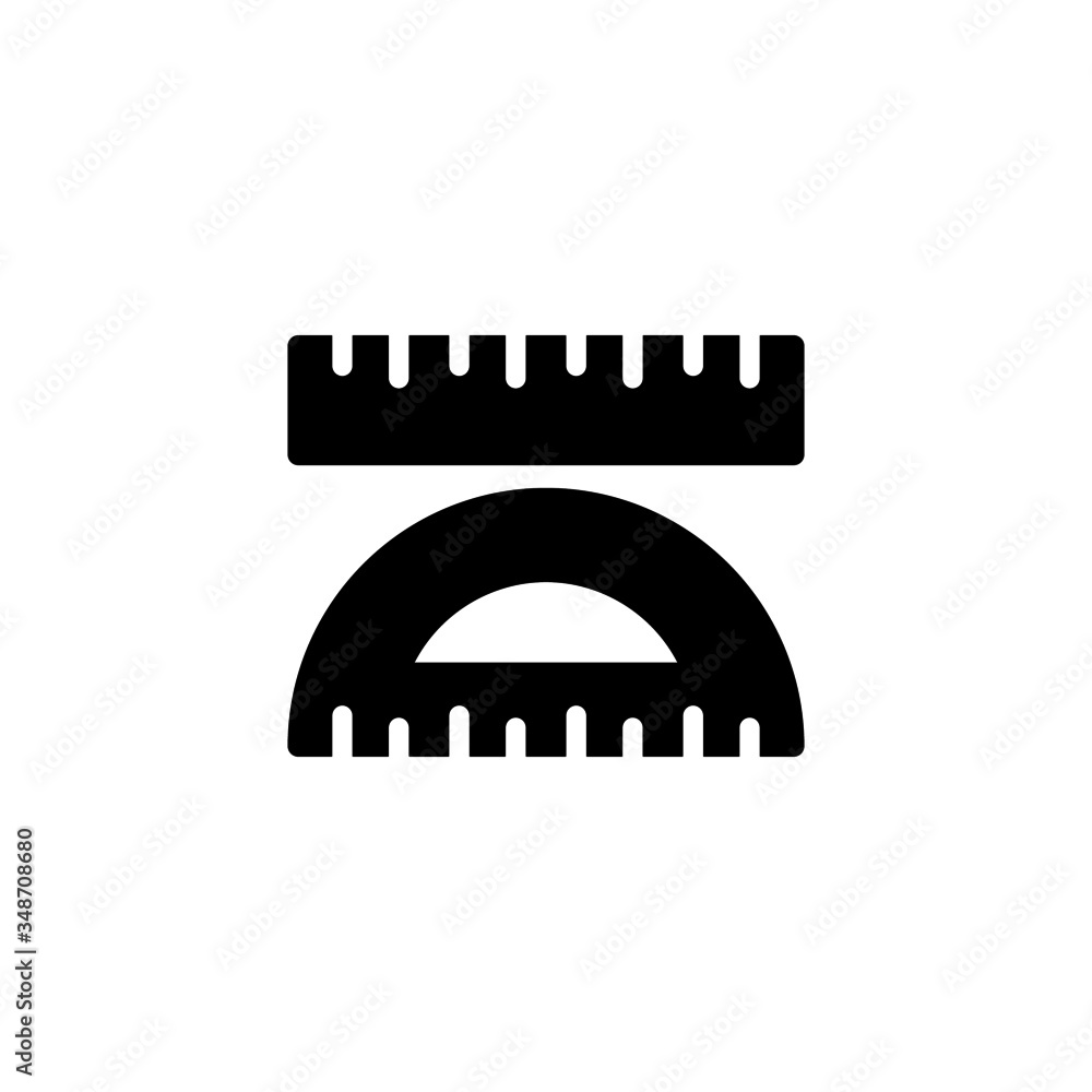 Poster measuring tools vector icon in black solid flat design icon isolated on white background