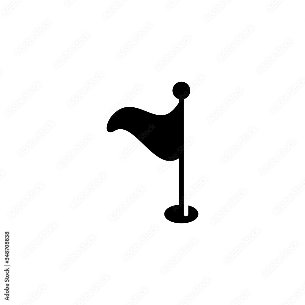 Poster flag point vector icon in black solid flat design icon isolated on white background