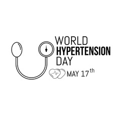 Fototapeta premium World Hypertension Day Vector Illustration with line art