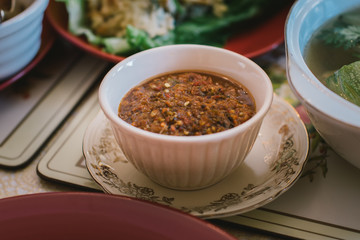 Thai food various Tableware