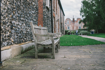 Wooden chair in public