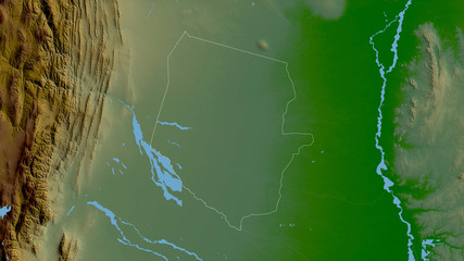 Boquerón, Paraguay - outlined. Physical