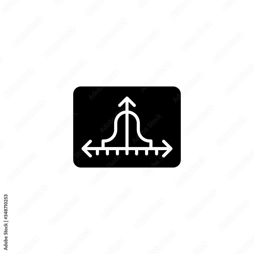 Poster gaussian function vector icon in black solid flat design icon isolated on white background