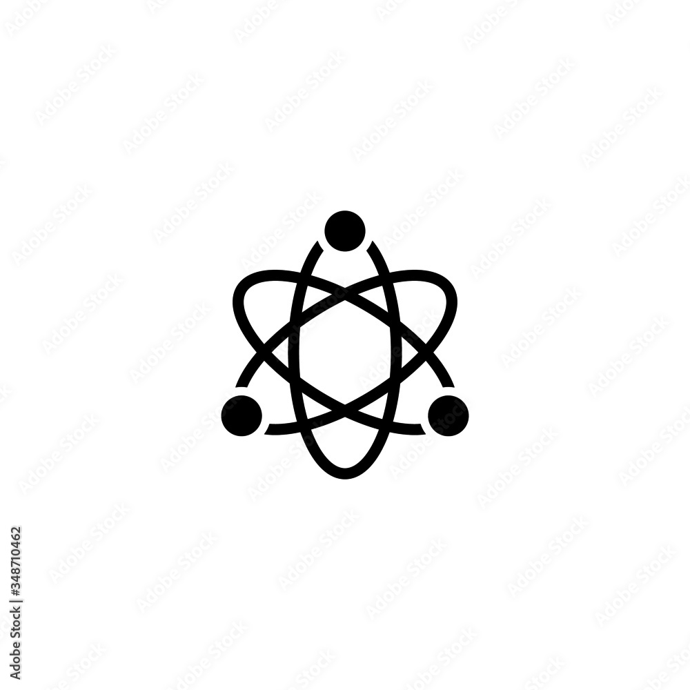 Poster atomic orbitals vector icon in black solid flat design icon isolated on white background
