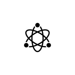 Atomic orbitals vector icon in black solid flat design icon isolated on white background