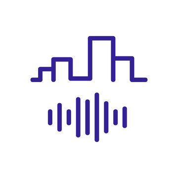 City Noise Icon Vector. City Noise Sign. Color Symbol Illustration