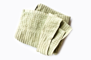 Old dirty torn rag isolated on white background. Cleaning rag.
