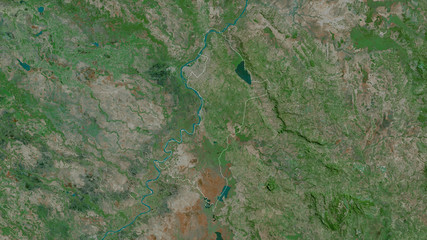 Central, Paraguay - outlined. Satellite