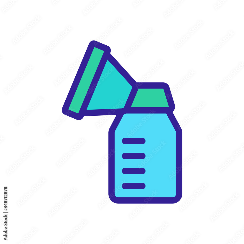 Poster mechanical suction cup with measuring bottle icon vector. mechanical suction cup with measuring bott