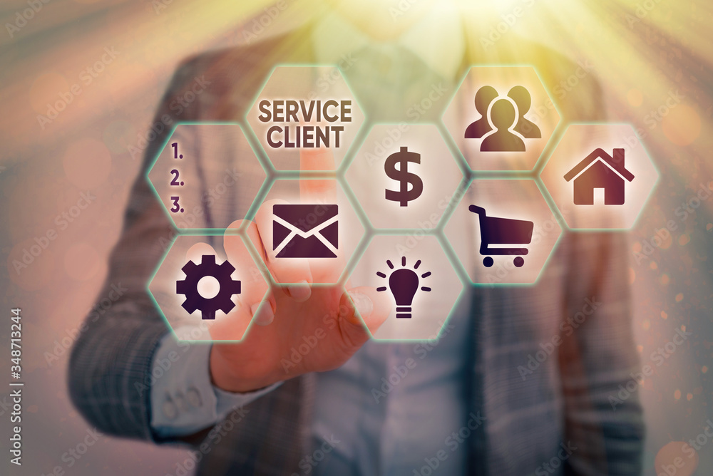 Poster conceptual hand writing showing service client. concept meaning dealing with customers satisfaction 