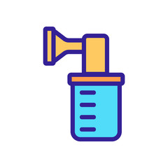 feeding bottle with mechanical pump handle icon vector. feeding bottle with mechanical pump handle sign. color symbol illustration