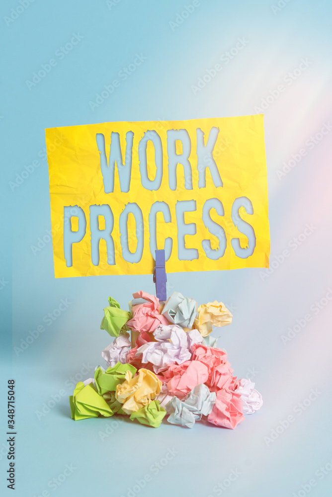 Fototapete handwriting text work process. conceptual photo standard procedures how to handle a particular job r