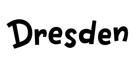 "Dresden" hand drawn vector lettering in German, it's German name of Dresden. German hand drawn lettering. German city name. German city spelling. Travel concept.