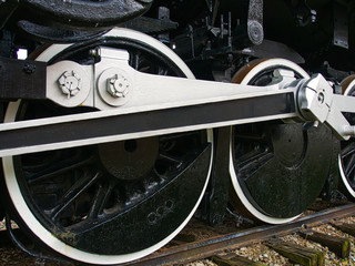 Steam engine locomotive drive wheels