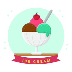 Juice Ice. Cola Drink. Flat Icon Vector Design
