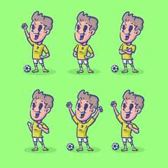 Naklejka premium football player character set