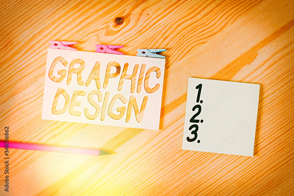 Aufkleber conceptual hand writing showing graphic design. concept meaning art or skill of combining text and p