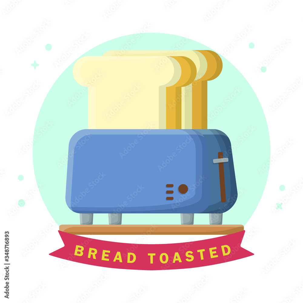 Canvas Prints Bread Toasted Breakfast Menu. Flat Vector Icon Design