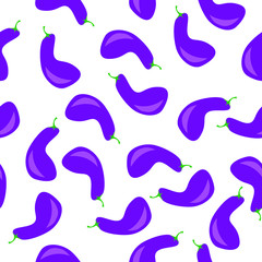 Eggplant seamless pattern, vector illustration on food theme with purple color details