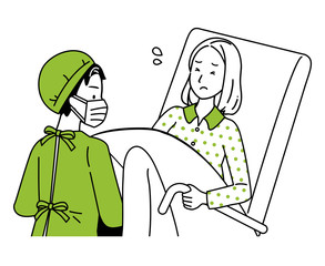 Obraz premium Illustration of a woman giving birth.
