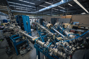 Particle accelerator equipment  in science laboratory for nuclear physics research