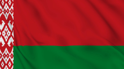 Belarus flag is waving 3D animation. Belarus flag waving in the wind. National flag of Belarus.