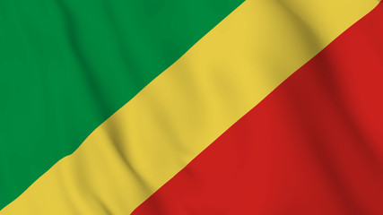 Republic of the Congo flag is waving 3D animation. Republic of the Congo flag waving in the wind. National flag of Republic of the Congo. 3d rendering