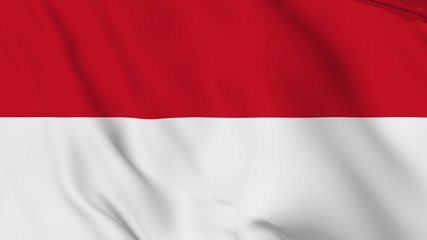 Fototapeta na wymiar monaco flag is waving 3D animation. indonesia flag waving in the wind. National flag of indonesia. flag seamless loop animation. 4K