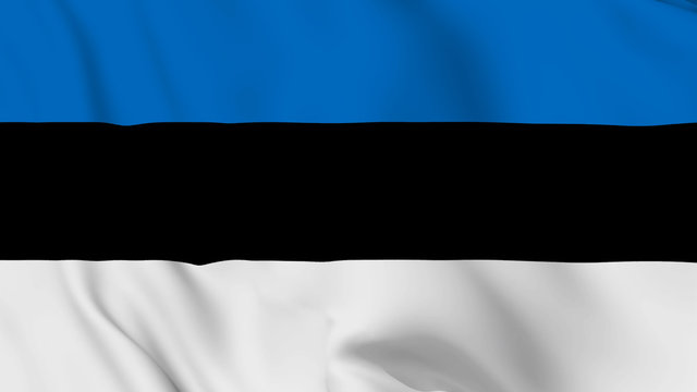 estonia flag is waving 3D animation. estonia flag waving in the wind. National flag of estonia. 
