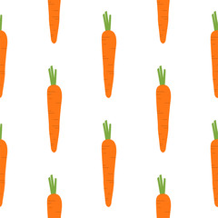 Carrot. Colored Seamless Vector Patterns