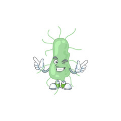 Cartoon drawing concept of salmonella showing cute wink eye