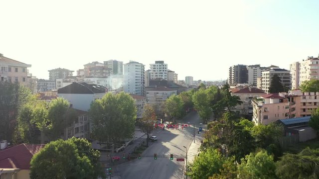 Kadikoy Bagdat Street Aerial Drone View at Covid-19 Isolation Days