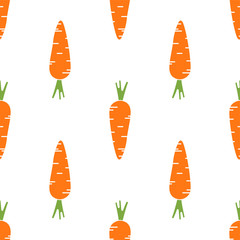 Carrot. Colored Seamless Vector Patterns